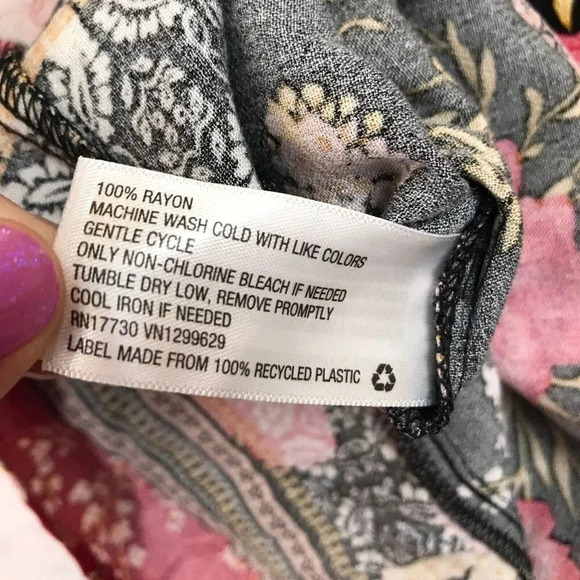 Knox Rose Womens Size XXL 2XL Floral Button Up Short Sleeve Top Shirt Career - Picture 13 of 13